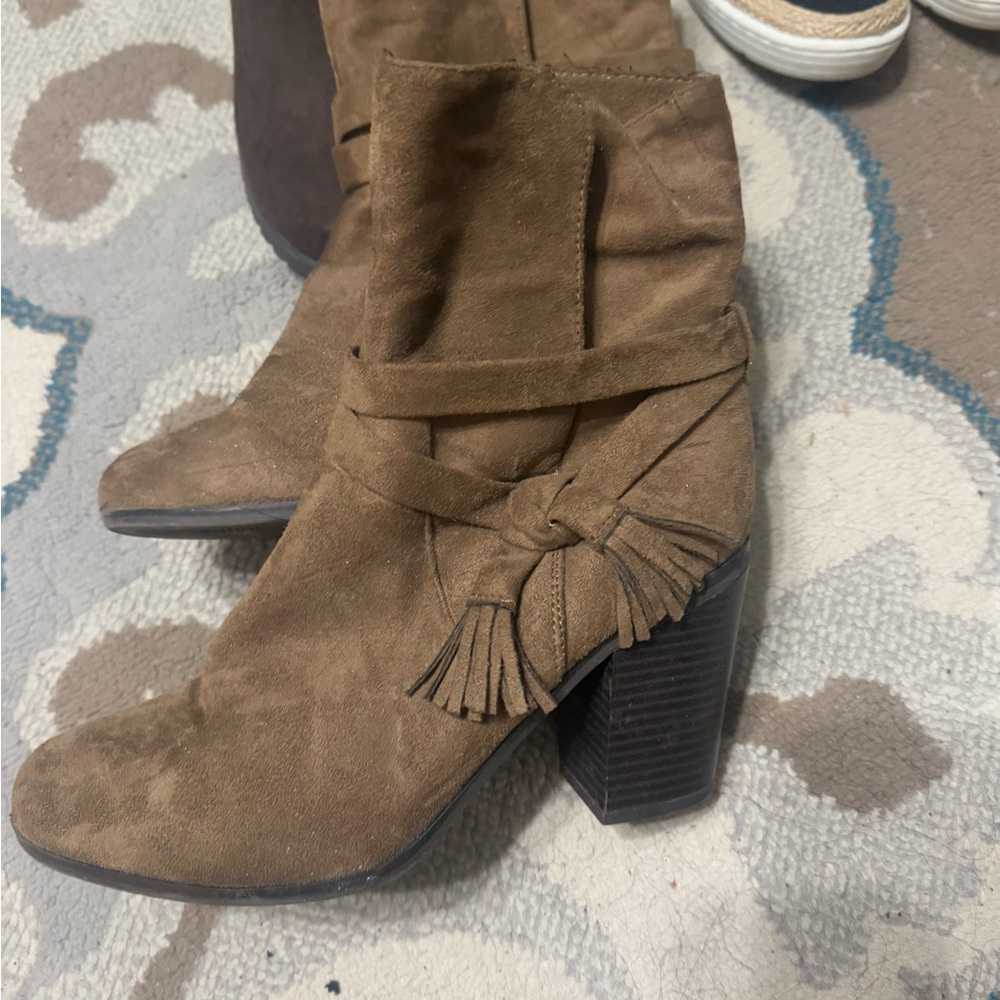 Brown Suede Ankle Boots